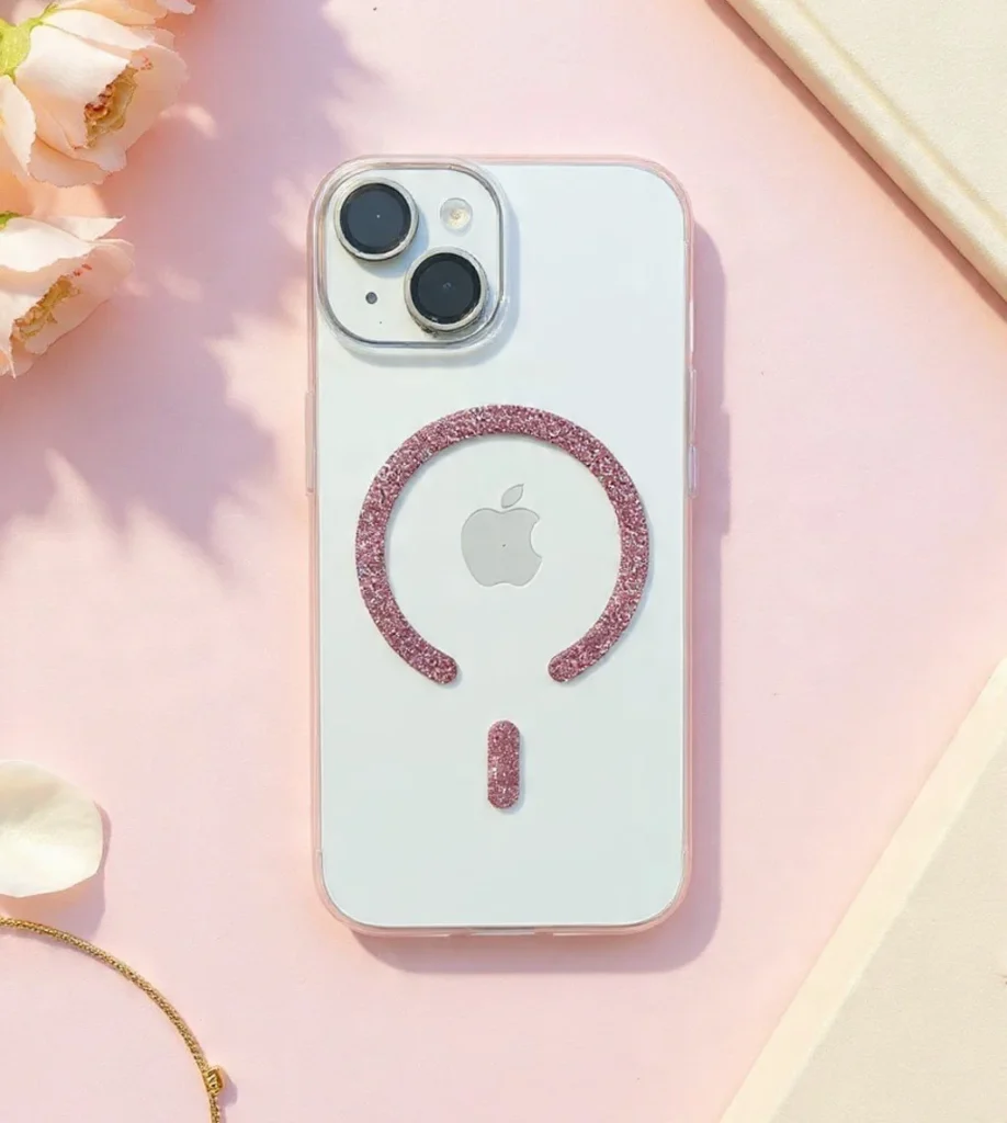 IPhone 15 - Crystal Blush Magnetic Ring Case (Anti Yellow)