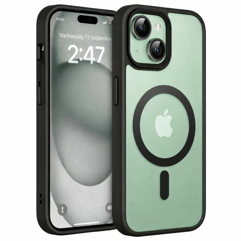 IPhone 15 - Phantom Transparent MagSafe Bumper – Black Edition Case