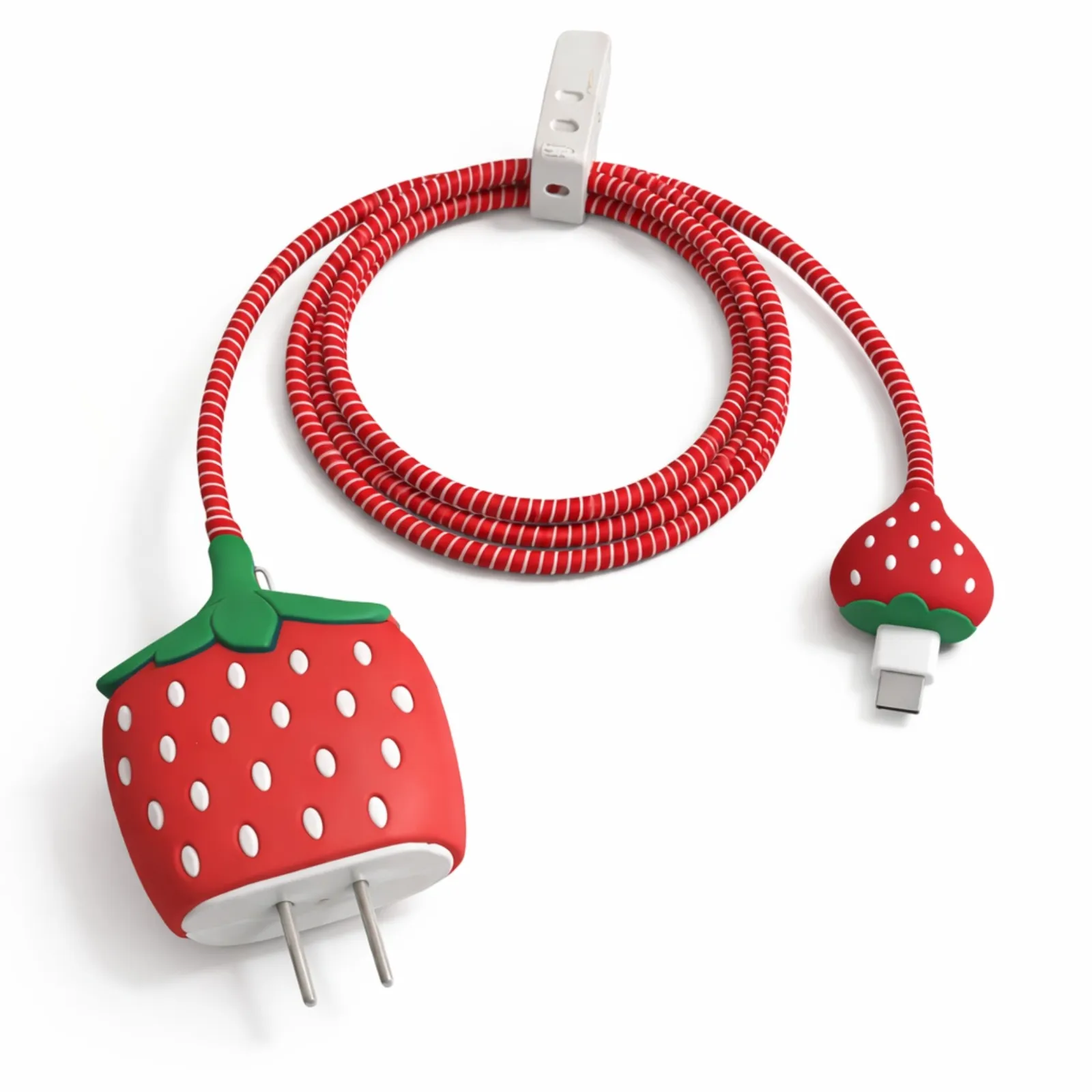 3D StrawBerry Charger Protector Cover for iPhone 18/20W - Image 2
