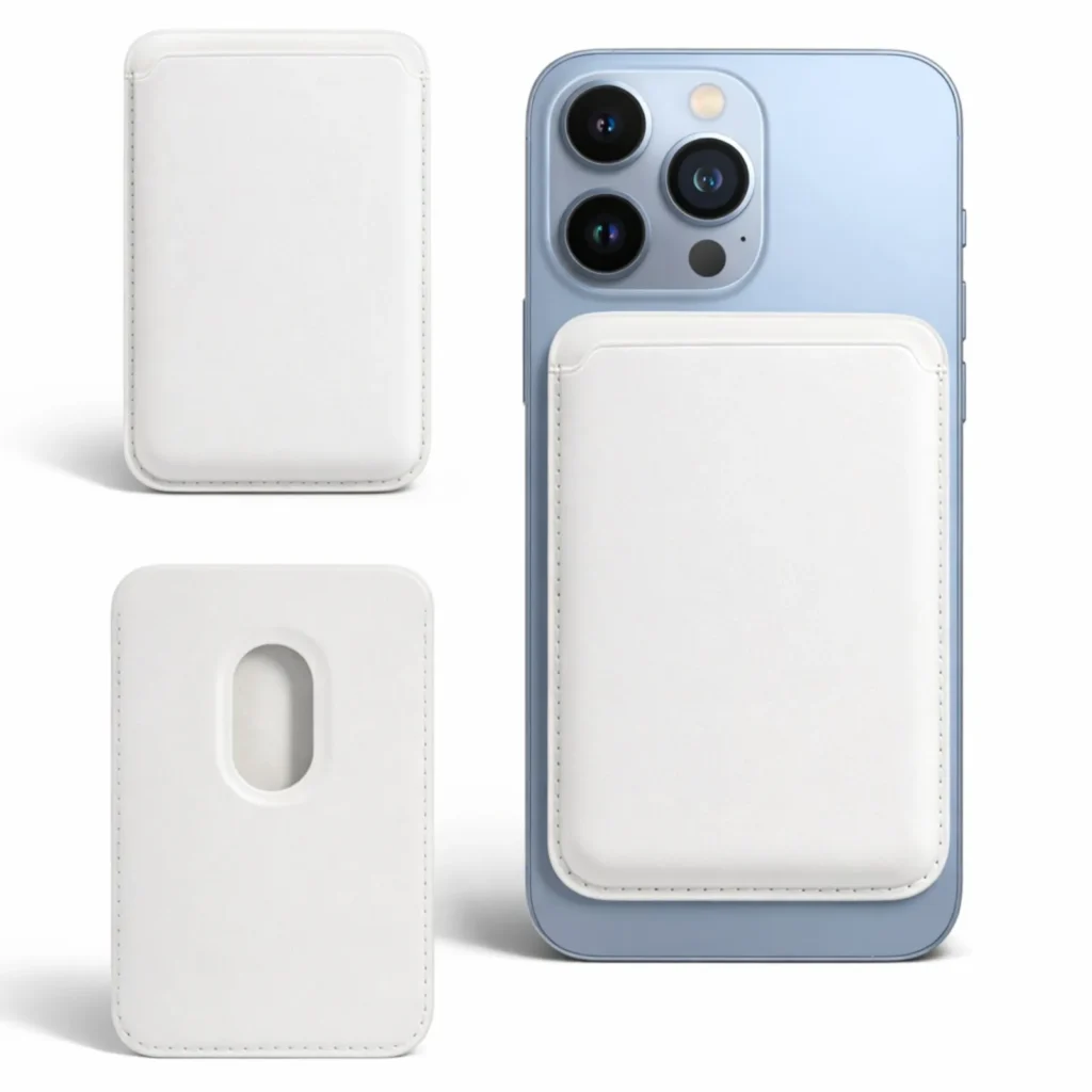 MagElite Leather Smart Wallet for iPhone - White
