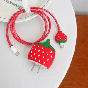 3D StrawBerry Charger Protector Cover for iPhone 18/20W