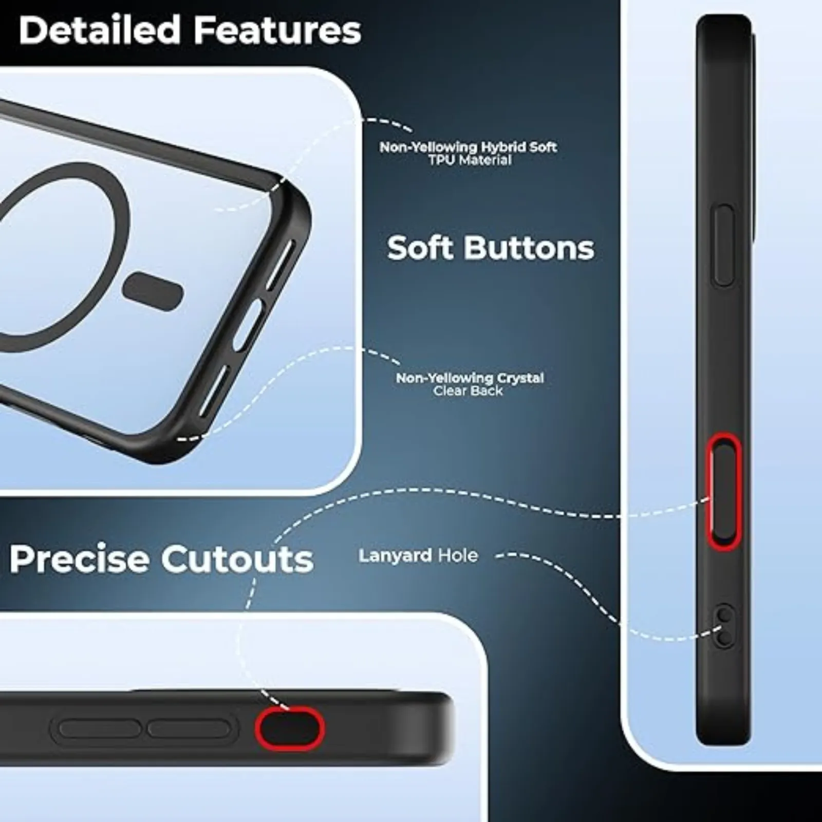 IPhone 16 - Phantom Transparent MagSafe Bumper – Black Edition Case - Image 2