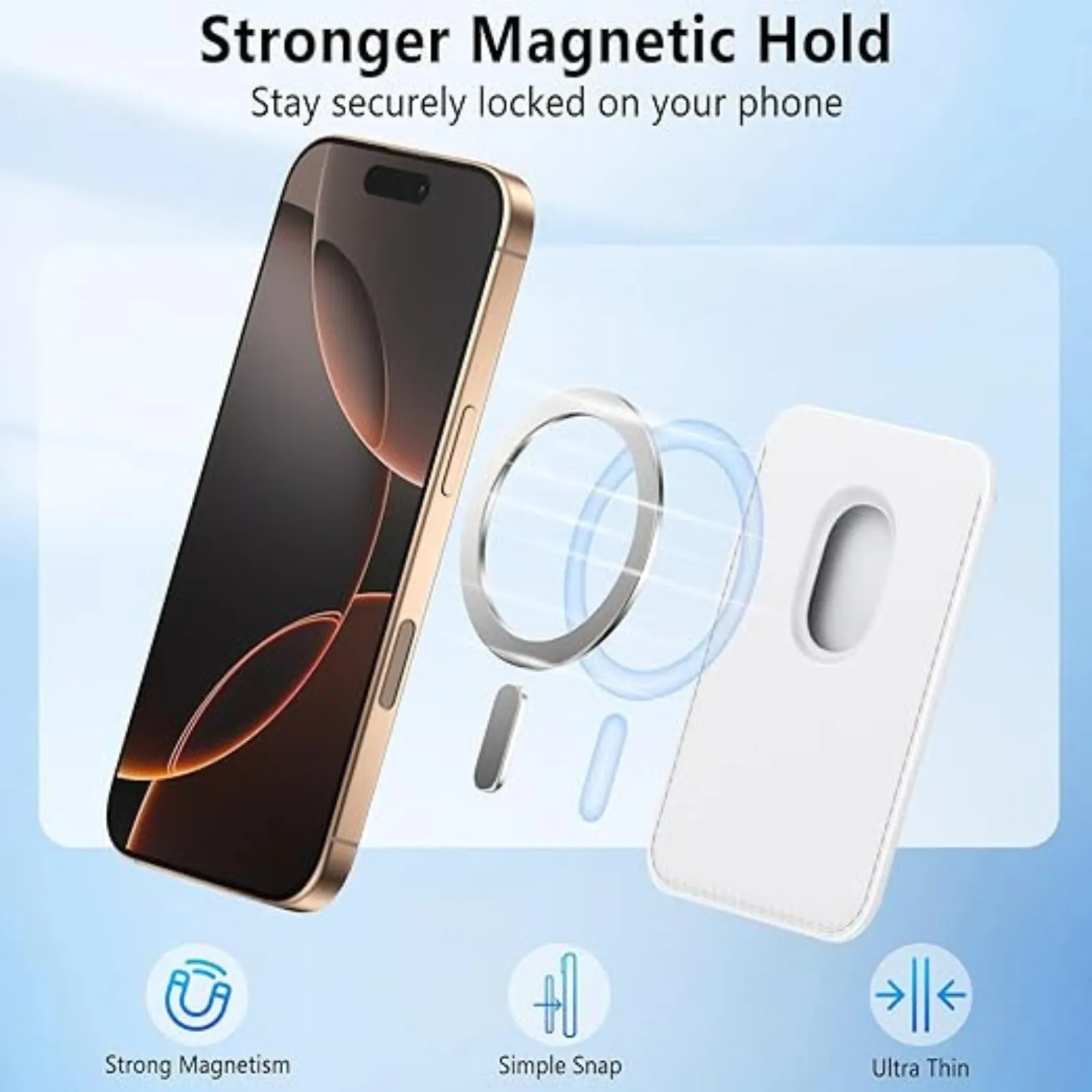 MagElite Leather Smart Wallet for iPhone - White - Image 4