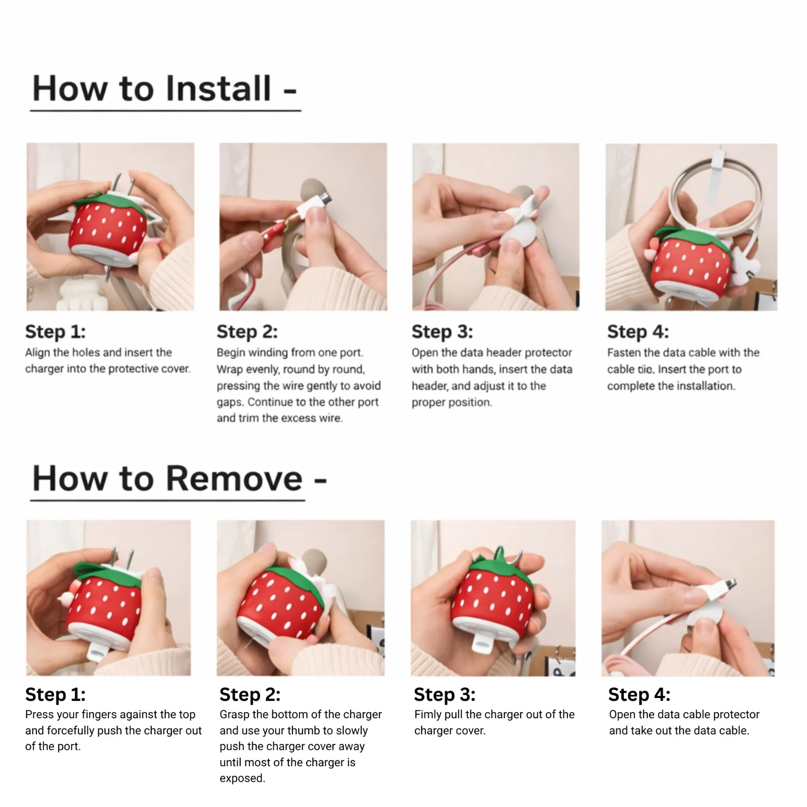 3D StrawBerry Charger Protector Cover for iPhone 18/20W - Image 4