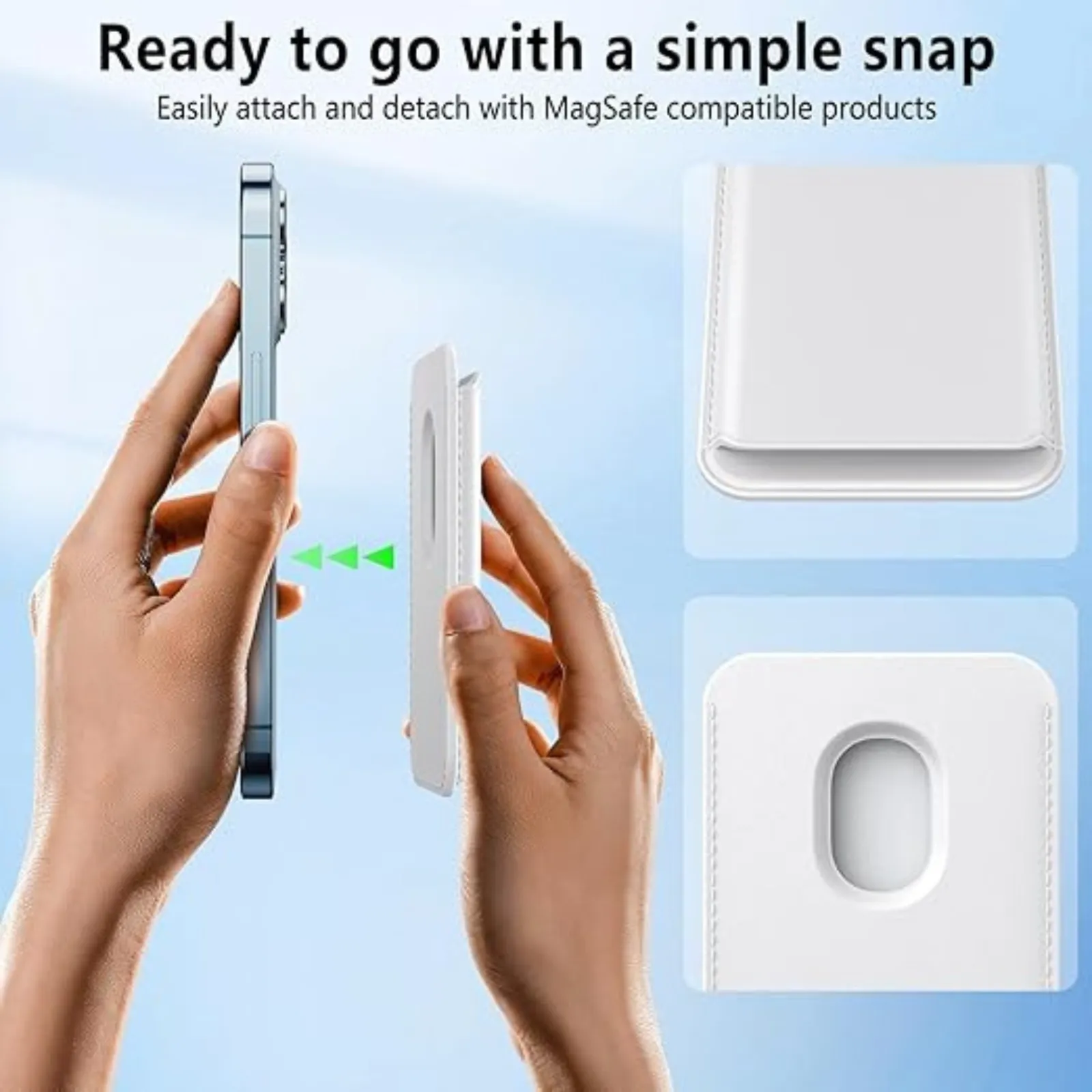 MagElite Leather Smart Wallet for iPhone - White - Image 5