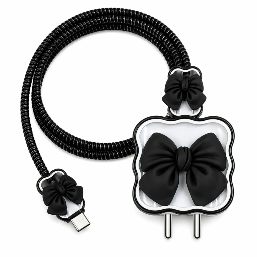 Black Bow Charger Protector for iPhone 18/20W