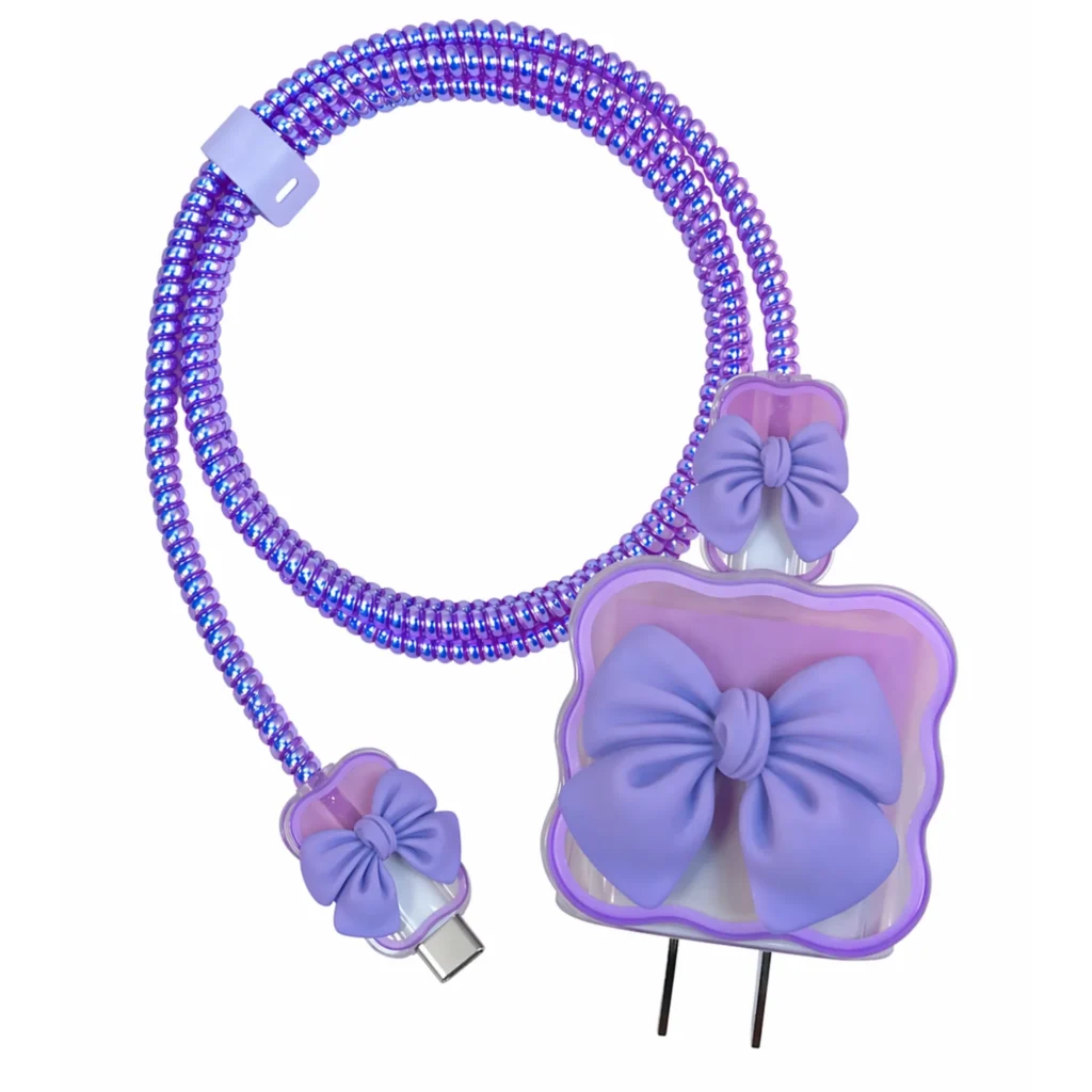 Purple Bow Charger Protector for iPhone 18/20W