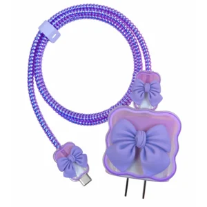 Purple Bow Charger Protector for iPhone 18/20W