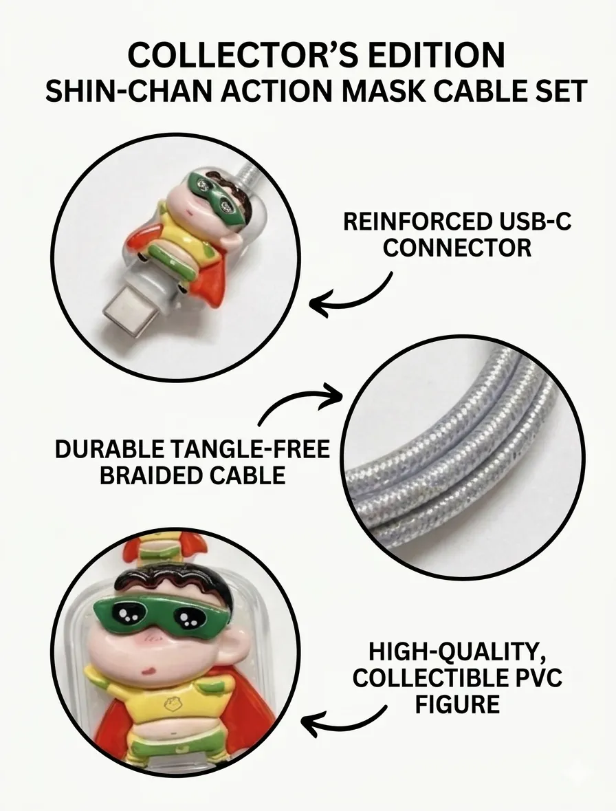 Super-Hero Shinchan Charger Protector for iPhone 18/20W - Image 2