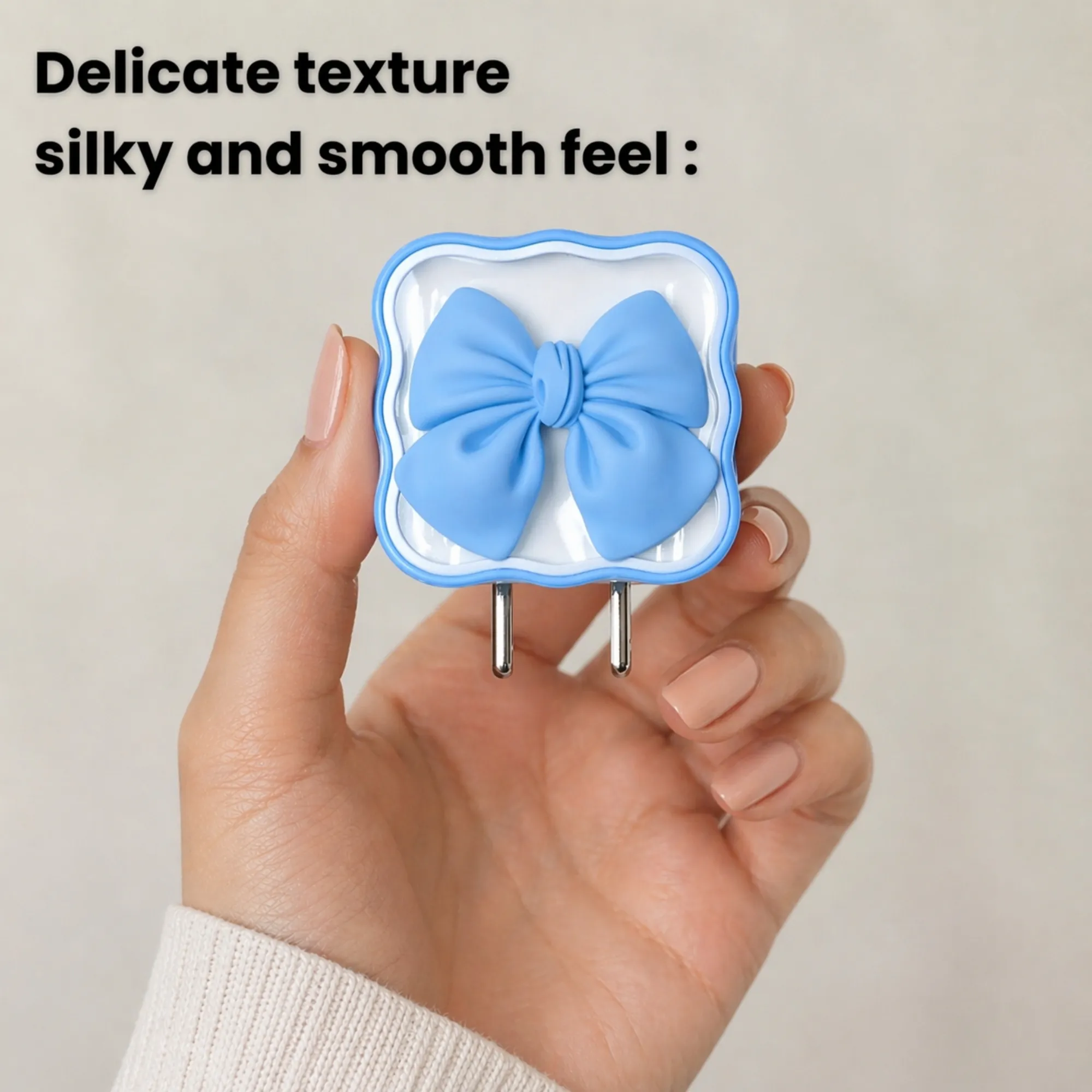Blue Bow Charger Protector for iPhone 18/20W - Image 2