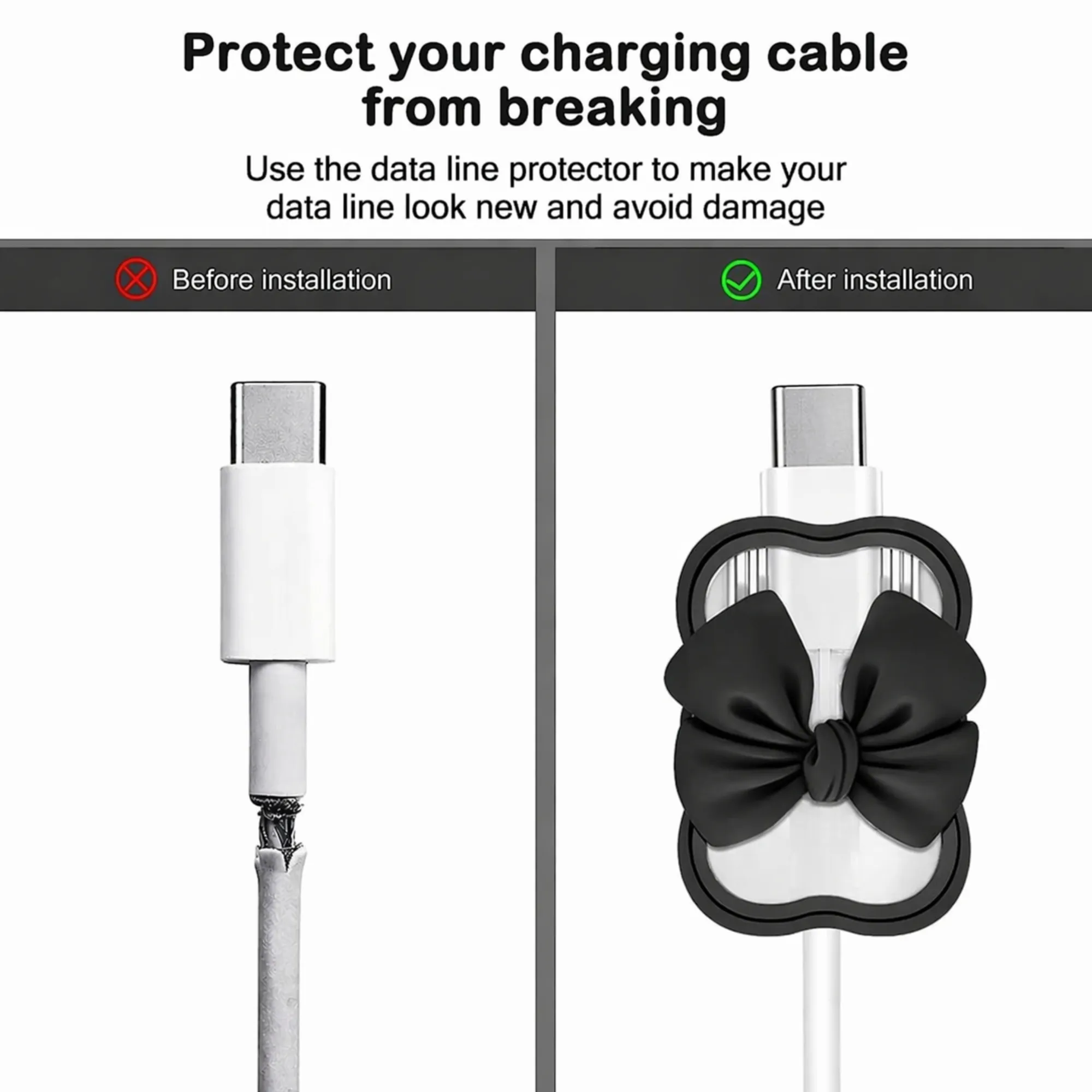 Black Bow Charger Protector for iPhone 18/20W - Image 3