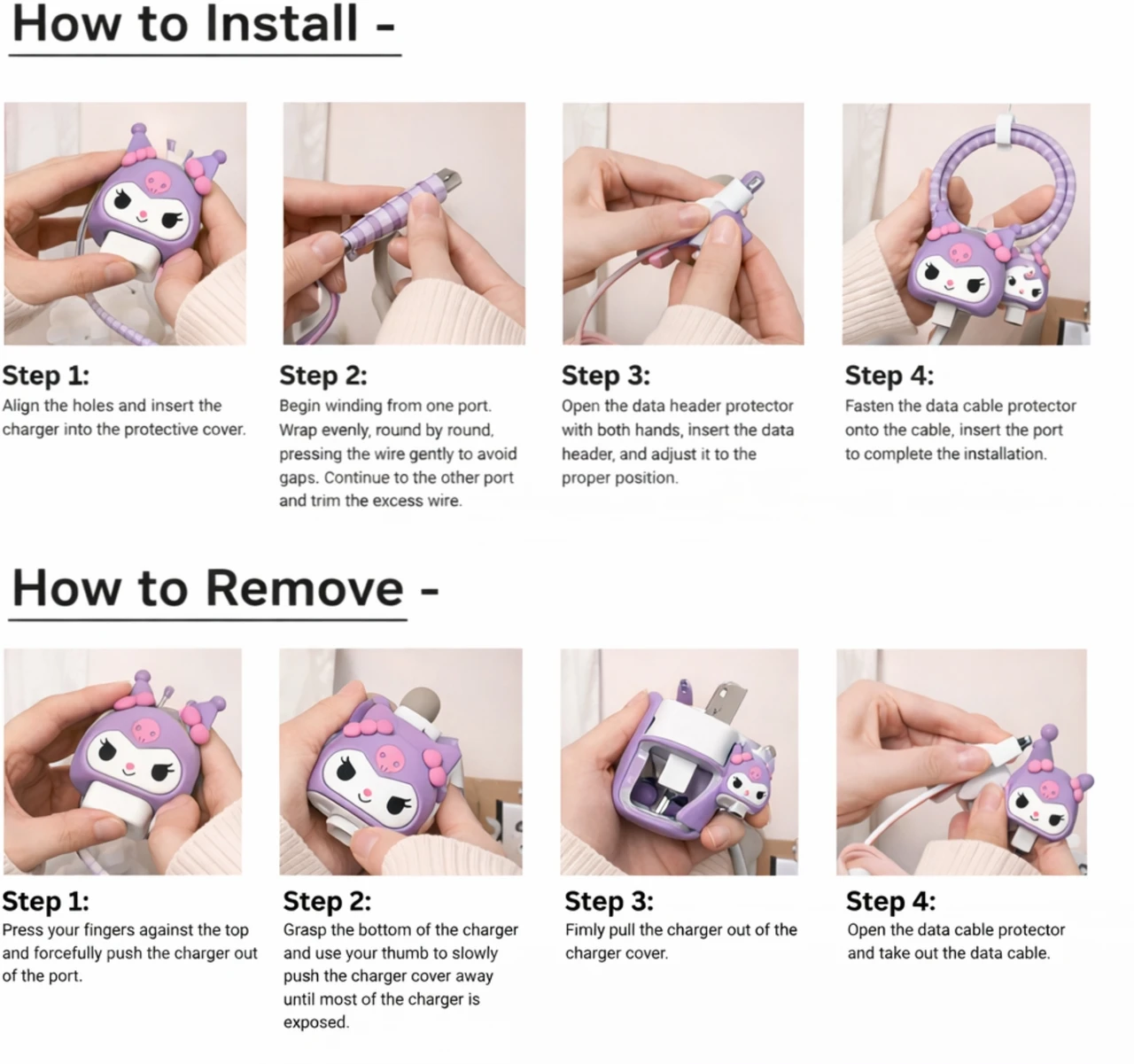 Purple Bunny Charger Protector for iPhone 18/20W - Image 3