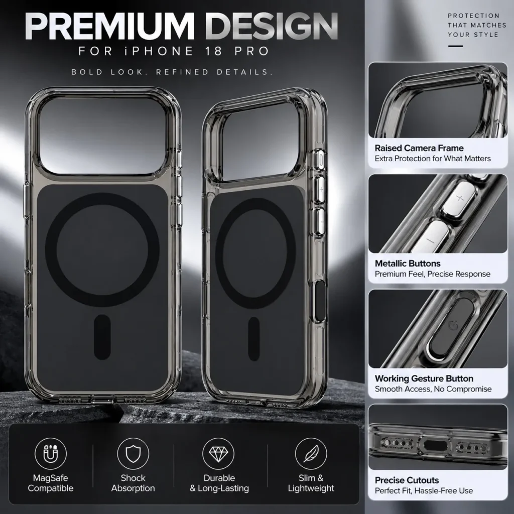 iPhone 18 Pro - Black Stylish Case